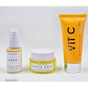 2pc HERBIVORE NOVA 15% VIT C Face Serum + SUPER NOVA VIT C Eye + Rodial Cleanser
